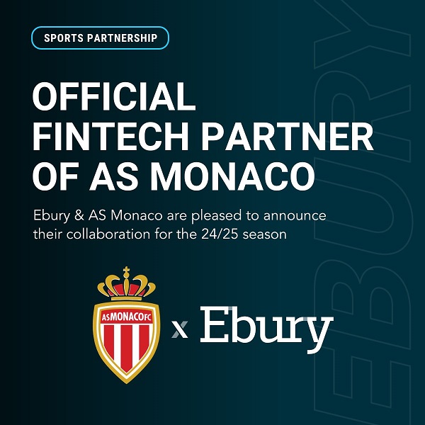 Ebury announces partnership with AS Monaco football club for 2024/25 season