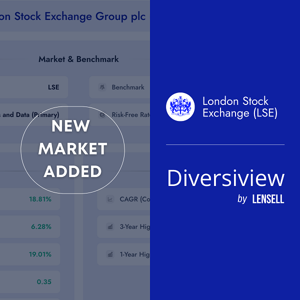 LENSELL adds London Stock Exchange to Diversiview portfolio analysis and optimisation platform