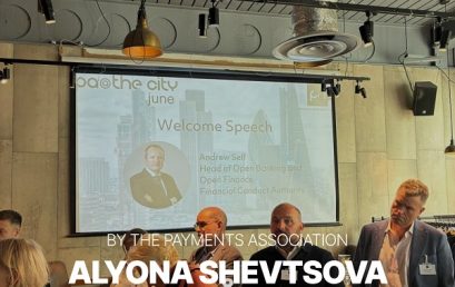 Alyona Shevtsova attends the PA@TheCity networking event in London, staying engaged with the UK payments regulation dialogue